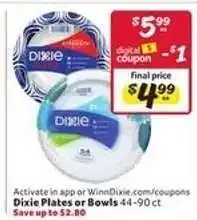 Winn Dixie Dixie Plates Or Bowls offer