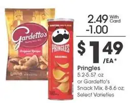 Kroger Pringles or Gardetto's Snack Mix offer