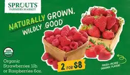 Sprouts Farmers Market Organic Strawberries 1lb. or Raspberries 6oz offer
