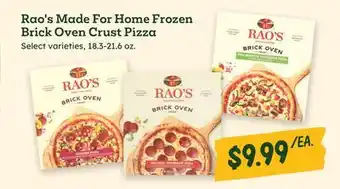 Sprouts Farmers Market Rao's Made For Home Frozen Brick Oven Crust Pizza offer