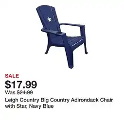 Tractor Supply Company Leigh Country Big Country Adirondack Chair with Star, Navy Blue offer