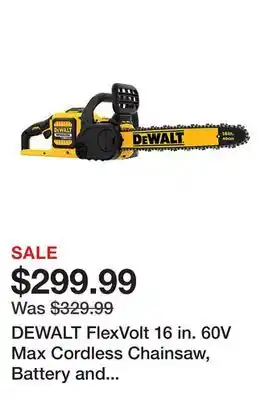 Tractor Supply Company DEWALT FlexVolt 16 in. 60V Max Cordless Chainsaw, Battery and Charger Included offer