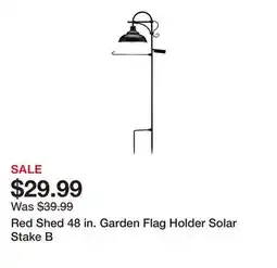 Tractor Supply Company Red Shed 48 in. Garden Flag Holder Solar Stake B offer