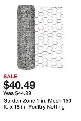 Tractor Supply Company Garden Zone 1 in. Mesh 150 ft. x 18 in. Poultry Netting offer