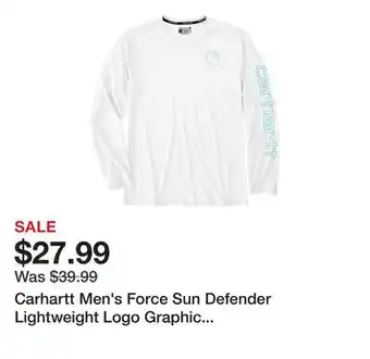 Tractor Supply Company Carhartt Men's Force Sun Defender Lightweight Logo Graphic Long-Sleeve T-Shirt, 106164-WHT offer