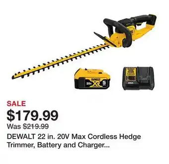 Tractor Supply Company DEWALT 22 in. 20V Max Cordless Hedge Trimmer, Battery and Charger Included offer