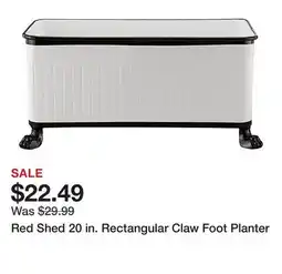 Tractor Supply Company Red Shed 20 in. Rectangular Claw Foot Planter offer