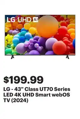 Best Buy LG - 43 Class UT70 Series LED 4K UHD Smart webOS TV (2024) offer