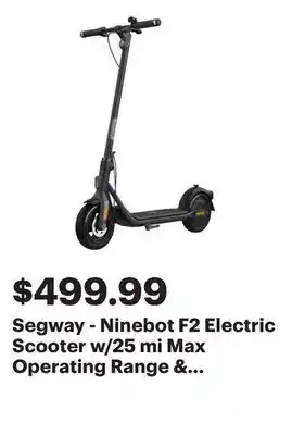 Best Buy Segway - Ninebot F2 Electric Scooter w/25 mi Max Operating Range & 18 mph Max Speed - Black offer