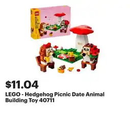 Best Buy LEGO - Hedgehog Picnic Date Animal Building Toy 40711 offer