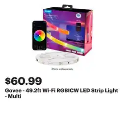 Best Buy Govee - 49.2ft Wi-Fi RGBICW LED Strip Light - Multi offer