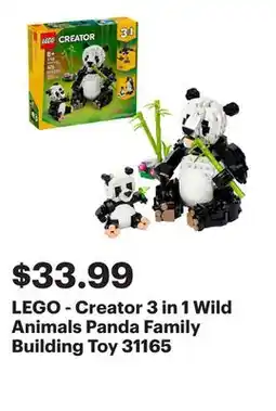 Best Buy LEGO - Creator 3 in 1 Wild Animals Panda Family Building Toy 31165 offer