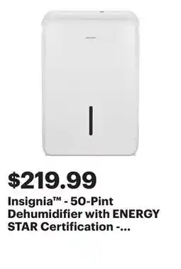 Best Buy Insignia - 50-Pint Dehumidifier with ENERGY STAR Certification - White offer