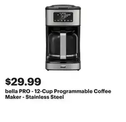 Best Buy bella PRO - 12-Cup Programmable Coffee Maker - Stainless Steel offer