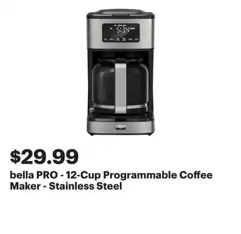 Best Buy bella PRO - 12-Cup Programmable Coffee Maker - Stainless Steel offer
