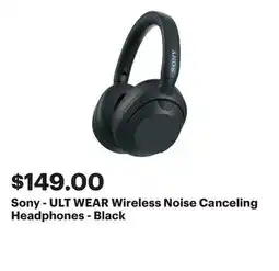 Best Buy Sony - ULT WEAR Wireless Noise Canceling Headphones - Black offer