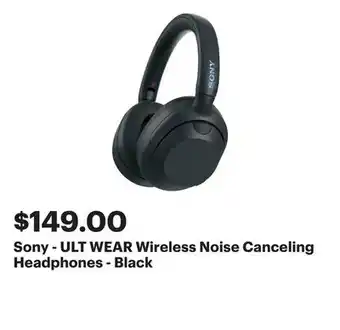 Best Buy Sony - ULT WEAR Wireless Noise Canceling Headphones - Black offer