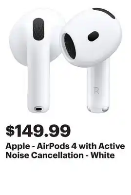 Best Buy Apple - AirPods 4 with Active Noise Cancellation - White offer