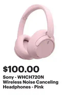 Best Buy Sony - WHCH720N Wireless Noise Canceling Headphones - Pink offer