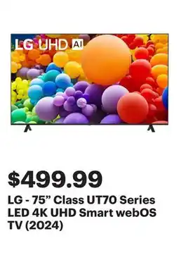 Best Buy LG - 75 Class UT70 Series LED 4K UHD Smart webOS TV (2024) offer