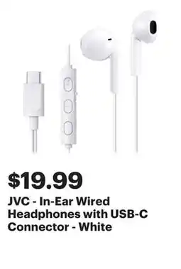 Best Buy JVC - In-Ear Wired Headphones with USB-C Connector - White offer