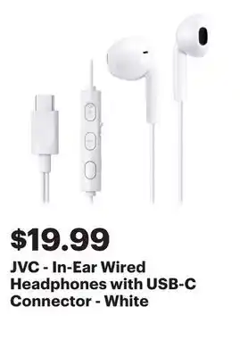 Best Buy JVC - In-Ear Wired Headphones with USB-C Connector - White offer