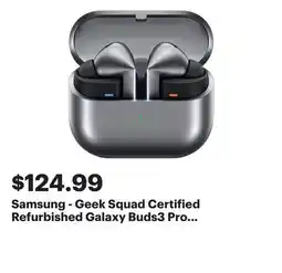 Best Buy Samsung - Geek Squad Certified Refurbished Galaxy Buds3 Pro Wireless Earbud Headphones - Silver offer