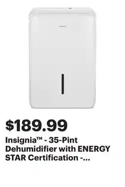 Best Buy Insignia - 35-Pint Dehumidifier with ENERGY STAR Certification - White offer