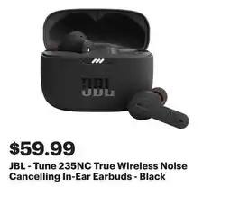 Best Buy JBL - Tune 235NC True Wireless Noise Cancelling In-Ear Earbuds - Black offer