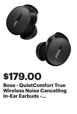 Best Buy Bose - QuietComfort True Wireless Noise Cancelling In-Ear Earbuds - Black offer