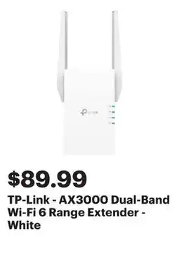 Best Buy TP-Link - AX3000 Dual-Band Wi-Fi 6 Range Extender - White offer