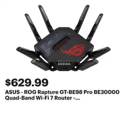 Best Buy ASUS - ROG Rapture GT-BE98 Pro BE30000 Quad-Band Wi-Fi 7 Router - Black offer