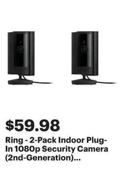 Best Buy Ring - 2-Pack Indoor Plug-In 1080p Security Camera (2nd-Generation) with Privacy Cover - Black offer
