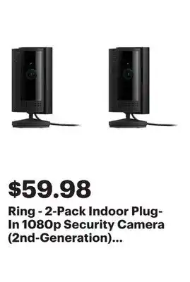Best Buy Ring - 2-Pack Indoor Plug-In 1080p Security Camera (2nd-Generation) with Privacy Cover - Black offer
