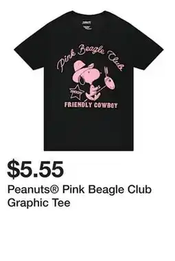 Five Below Peanuts Pink Beagle Club Graphic Tee offer