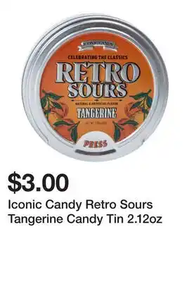 Five Below Iconic Candy Retro Sours Tangerine Candy Tin 2.12oz offer