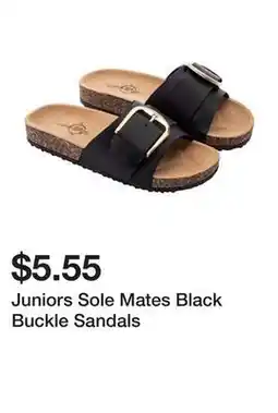 Five Below Juniors Sole Mates Black Buckle Sandals offer