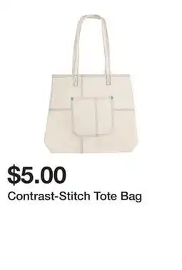 Five Below Contrast-Stitch Tote Bag offer