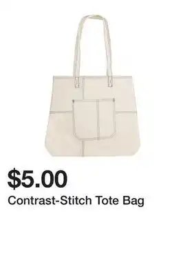 Five Below Contrast-Stitch Tote Bag offer