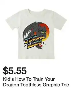 Five Below Kid's How To Train Your Dragon Toothless Graphic Tee offer