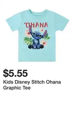 Five Below Kids Disney Stitch Ohana Graphic Tee offer