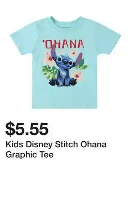 Five Below Kids Disney Stitch Ohana Graphic Tee offer