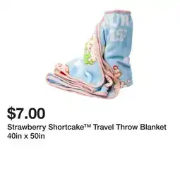 Five Below Strawberry Shortcake Travel Throw Blanket 40in x 50in offer