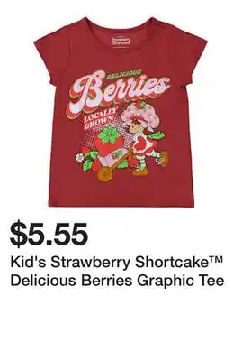 Five Below Kid's Strawberry Shortcake Delicious Berries Graphic Tee offer