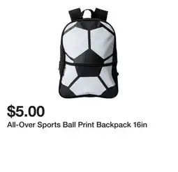 Five Below All-Over Sports Ball Print Backpack 16in offer
