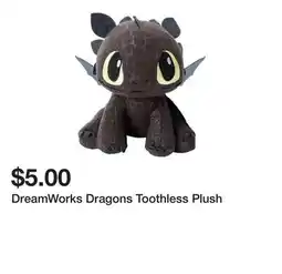 Five Below DreamWorks Dragons Toothless Plush offer