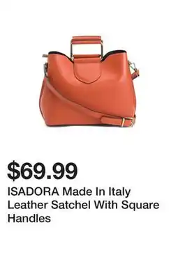 Marshalls ISADORA Made In Italy Leather Satchel With Square Handles offer