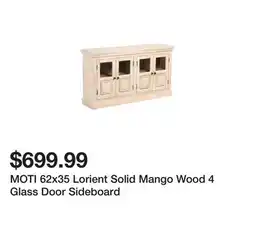 Marshalls MOTI 62x35 Lorient Solid Mango Wood 4 Glass Door Sideboard offer