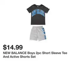 Marshalls NEW BALANCE Boys 2pc Short Sleeve Tee And Active Shorts Set offer