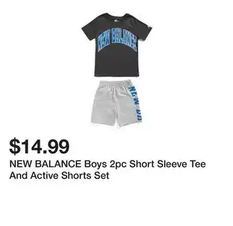 Marshalls NEW BALANCE Boys 2pc Short Sleeve Tee And Active Shorts Set offer